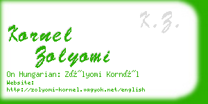 kornel zolyomi business card